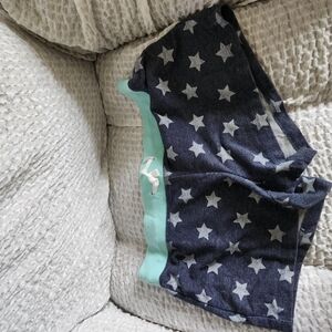 Star Patterned Shorts with Teal Waistband